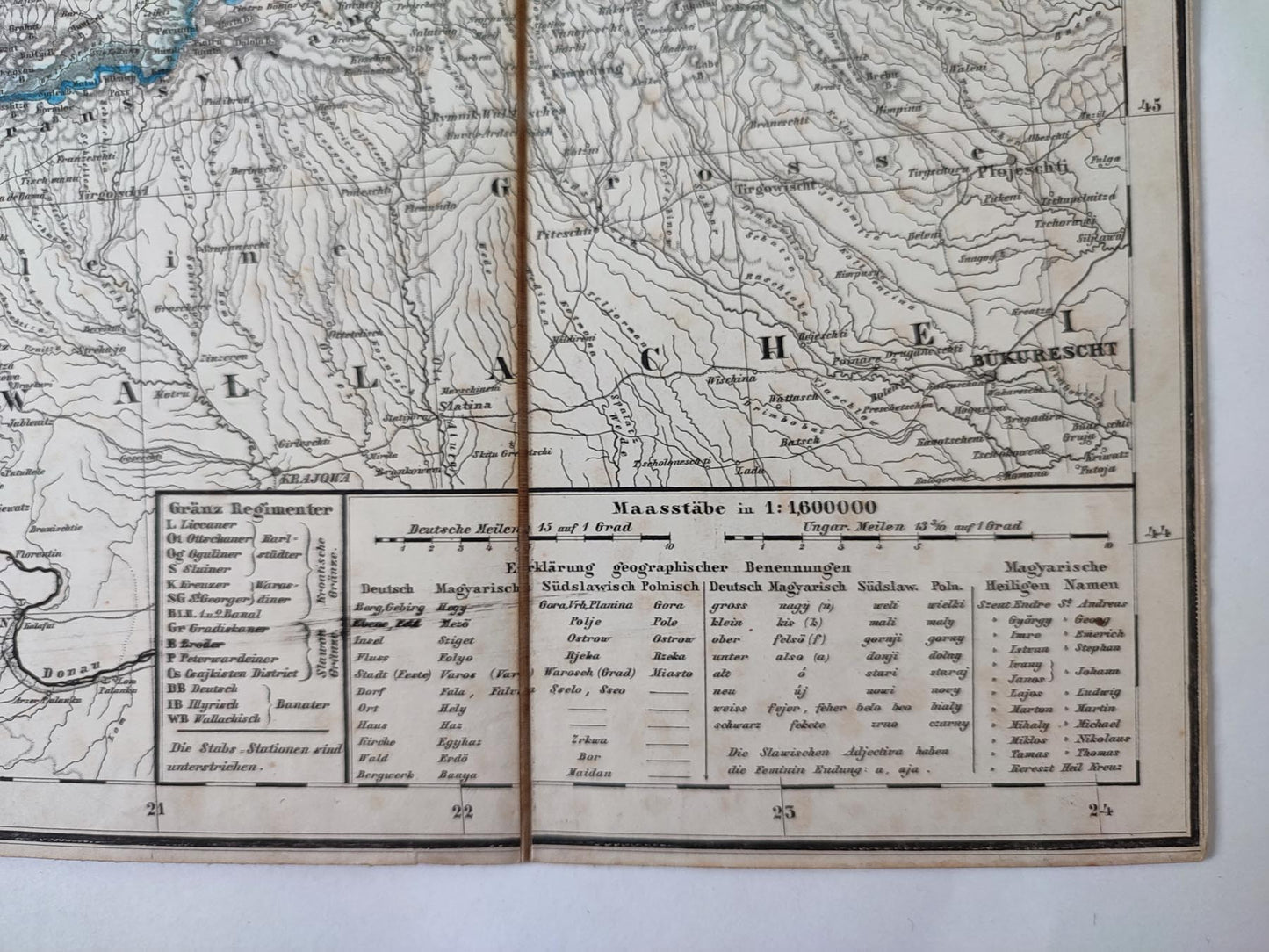 1852 Map of Hungary & Galicia – H. Kiepert, Weimar Geographical Institute, Original Folding Atlas Map