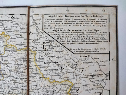 1852 Map of Hungary & Galicia – H. Kiepert, Weimar Geographical Institute, Original Folding Atlas Map