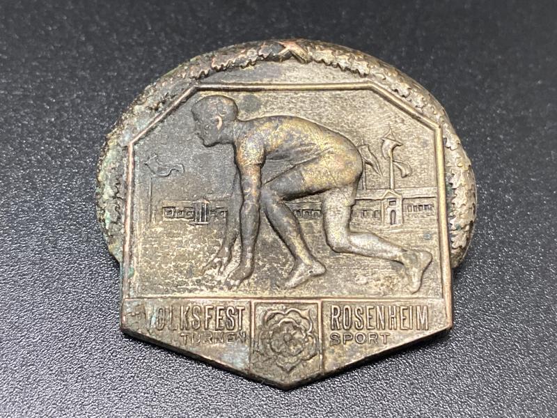 1920s German “Volksfest Rosenheim” Festival Day Badge – Weimar Era