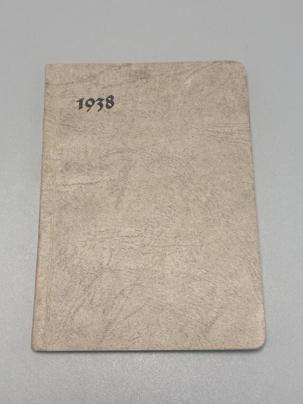 1938 German Army Pocket Diary (Taschenkalender) – Pre-War Wehrmacht Military Reference with Rank Charts