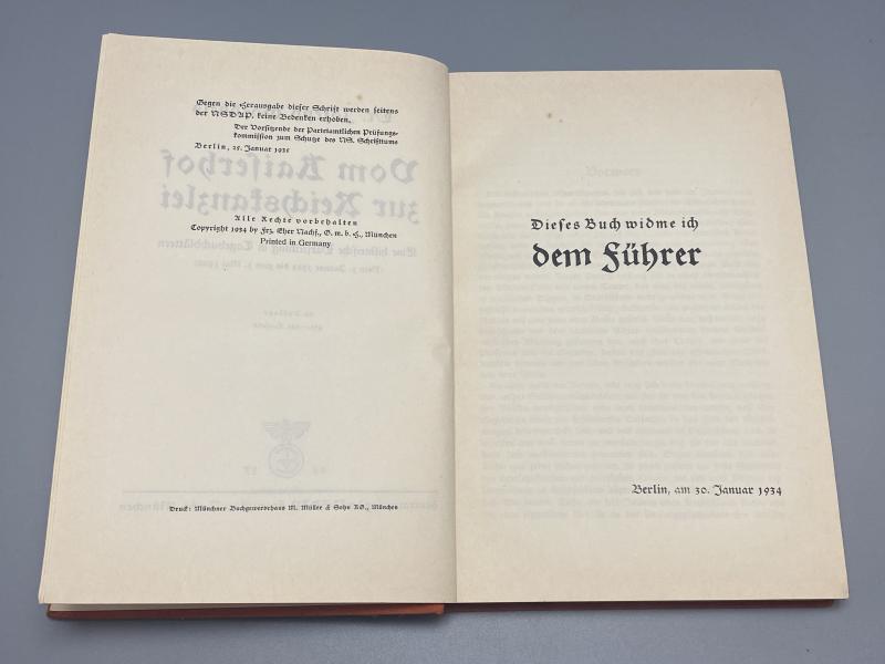 1937 Joseph Goebbels Book – Vom Kaiserhof zur Reichskanzlei