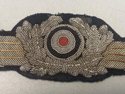 WWII German Luftwaffe Officer Bullion Cap Cockade – Visor Cap Insignia