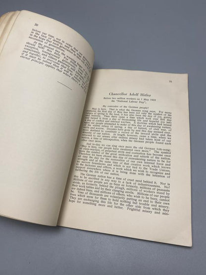 1933 German Book – The New Germany Desires Work and Peace