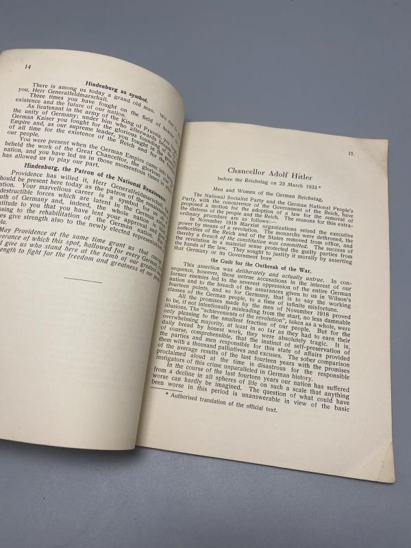 1933 German Book – The New Germany Desires Work and Peace