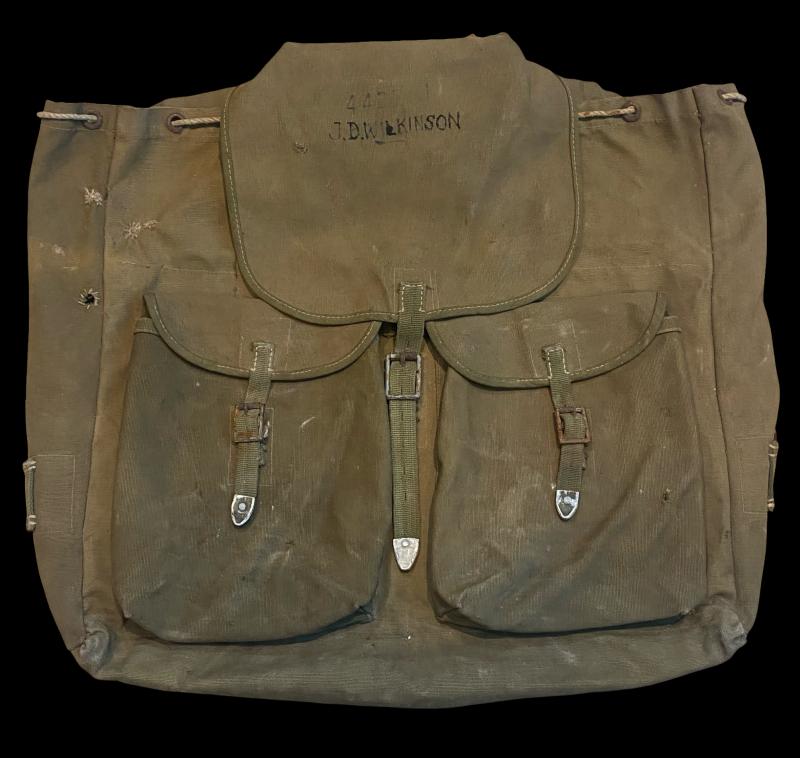 WWII German Afrika Korps Backpack – British Captured, Named J.D. Wilkinson (1941)