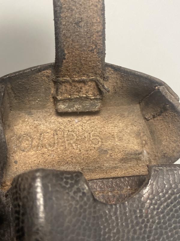 Pre-War German K98k Ammunition Pouch – Brown Leather, Albin Scholle 1935