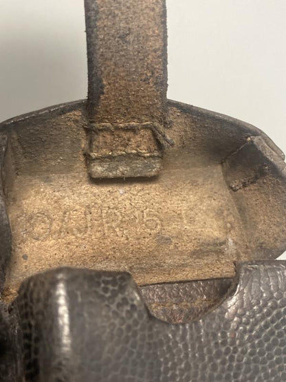 Pre-War German K98k Ammunition Pouch – Brown Leather, Albin Scholle 1935
