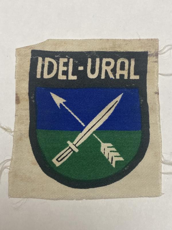 WWII German Idel-Ural Legion Sleeve Shield – 2nd Pattern Printed Ostlegion Insignia