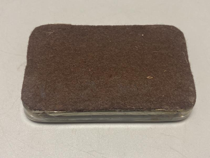 WWI German Memorial Glass Paperweight – Fallen Artilleryman Fritz Trabani (Iron Cross 1914)