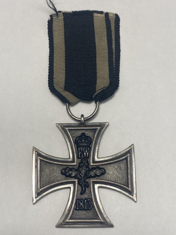WWI German Iron Cross Second Class (1914–1918) – H. J. Wilm “WILM” Maker, With Ribbon