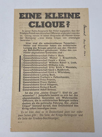 WWII British Surrender Leaflet – Battle of Cherbourg, 1944