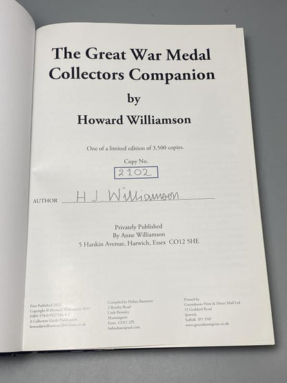 The Great War Medal Collectors Companion – Signed & Numbered Limited Edition