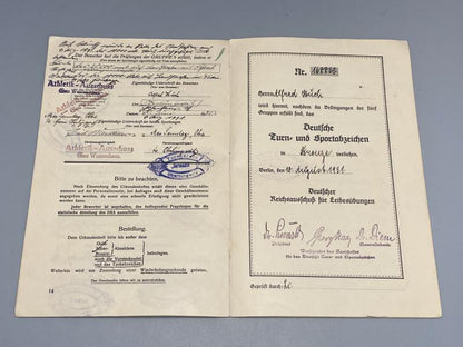 Named Pre-War DRA Sports Badge Document Grouping – Bronze & Silver Awards, Alfred Huch