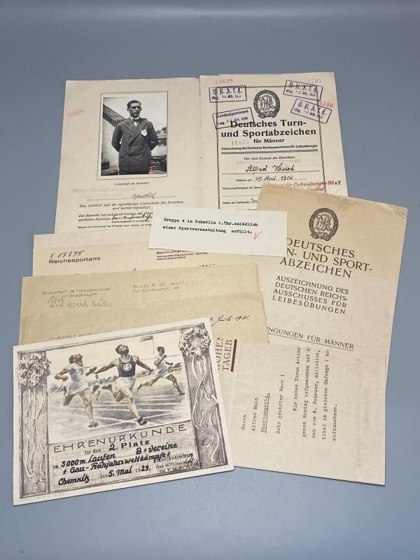 Named Pre-War DRA Sports Badge Document Grouping – Bronze & Silver Awards, Alfred Huch