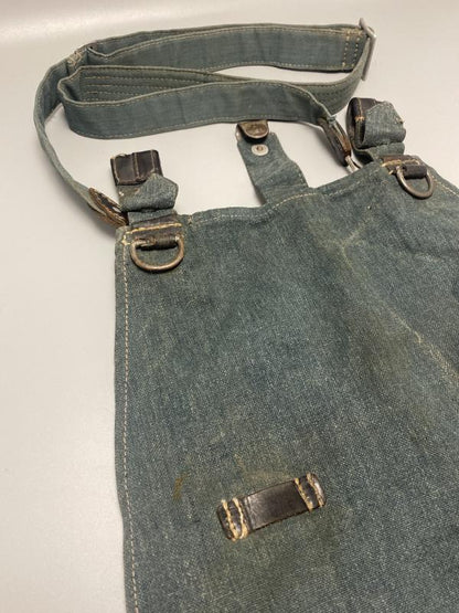 WWII German Feldgendarmerie Bread Bag with Strap – Blue-Grey Canvas