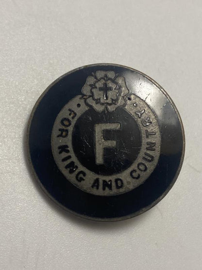 British Union of Fascists (BUF) “For King and Country” Membership Badge – Numbered Original