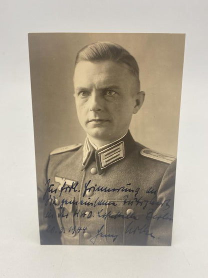 WWII German Army Officer Portrait Photograph – Signed & Dated 20 March 1944, Berlin Studio