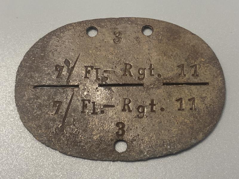 WWII German Luftwaffe ID Disc – 7. Kompanie, Flieger-Regiment 11