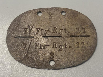 WWII German Luftwaffe ID Disc – 7. Kompanie, Flieger-Regiment 11