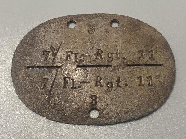 WWII German Luftwaffe ID Disc – 7. Kompanie, Flieger-Regiment 11