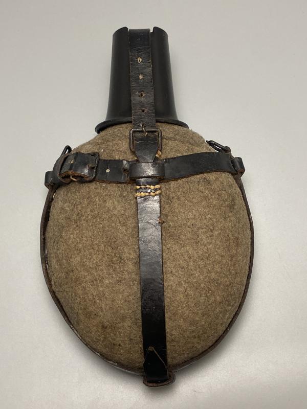 WWII German Wehrmacht Sanitäter Medical Canteen – 1942 W.A.L. with Bakelite Cup & Leather Harness