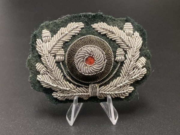 WWII German Army Officer Visor Cap Insignia Set – Bullion Wreath & Cockade