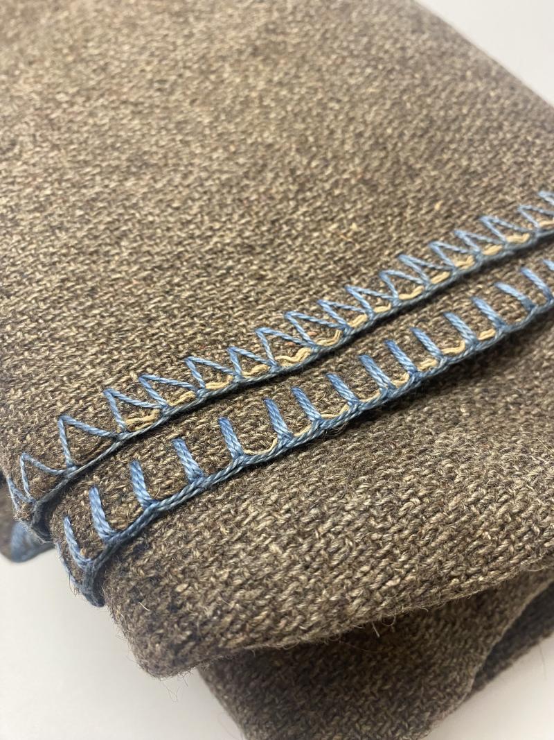 WWII German Army Grey Wool Blanket – “WB” Marked