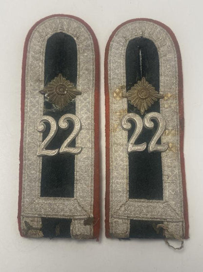 WWII German Army M36 NCO Shoulder Boards – Artillery Regiment 22