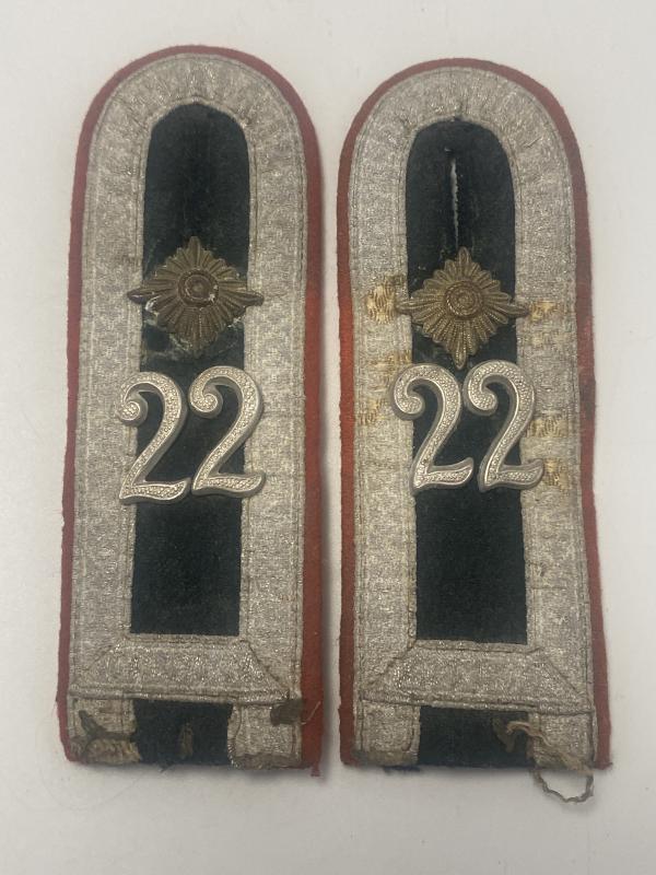 WWII German Army M36 NCO Shoulder Boards – Artillery Regiment 22