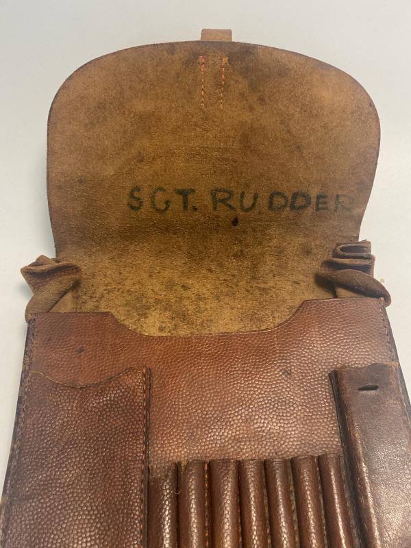 Pre-War German Leather Map Case – 1937 Dated, Named Bring-Back “Sgt Rudder”