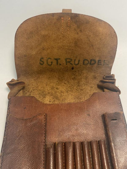 Pre-War German Leather Map Case – 1937 Dated, Named Bring-Back “Sgt Rudder”