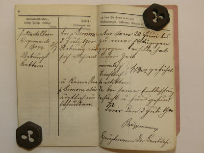 WWI German Militärapass – Gefreiter Simans (2. Rhein Fld Art Rgt 23 / Hess. Feld Art Rgt 11)