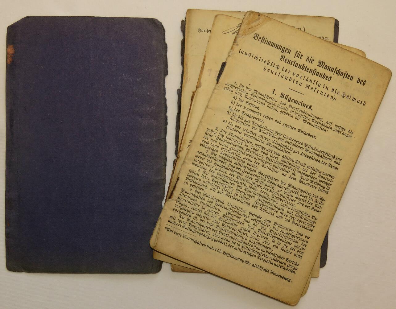 WWI German Five-Year Volunteer Militärpaß – Infanterie-Regiment Graf Bülow von Dennewitz Nr. 55