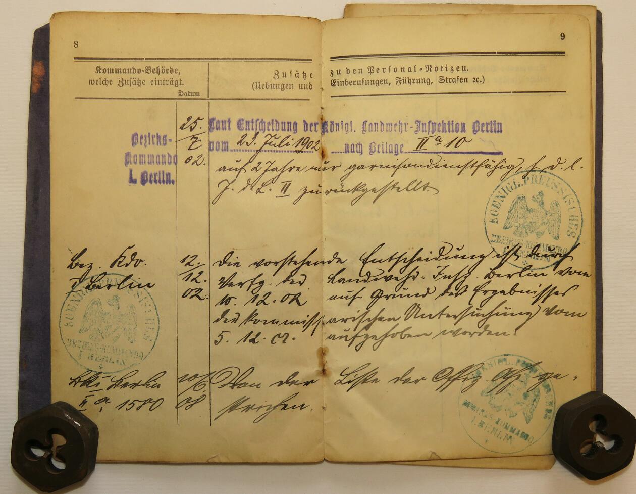 WWI German Five-Year Volunteer Militärpaß – Infanterie-Regiment Graf Bülow von Dennewitz Nr. 55