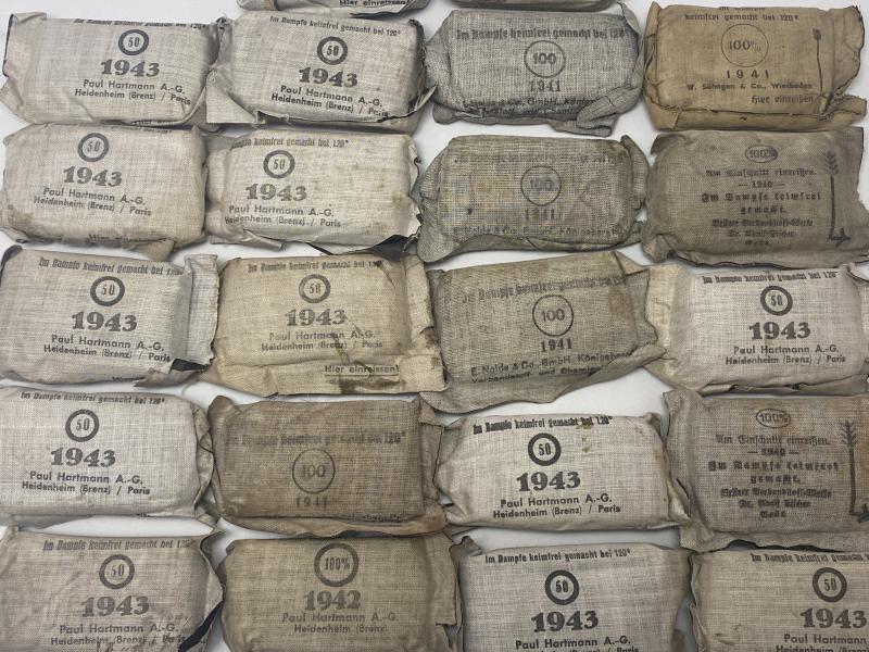 WWII German Small-Issue Field Dressing Bandage – 1940–1943 Dated