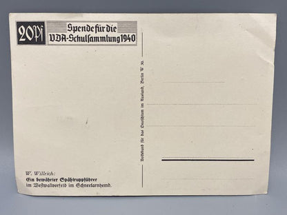 WWII German VDA Illustrated Postcard by Wolfgang Willrich – Reconnaissance Troop, Westwall (1940)