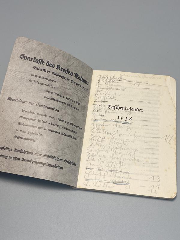 1938 German Army Pocket Diary (Taschenkalender) – Pre-War Wehrmacht Military Reference with Rank Charts