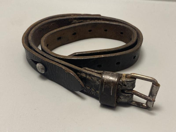 WWII German Army Zeltbahn Equipment Strap 1944 – Late War Black Leather