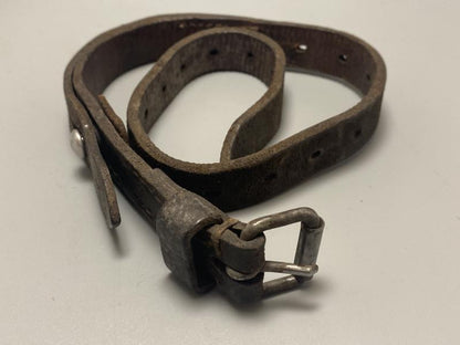 WWII German Army Zeltbahn Equipment Strap 1940 – Aachen Made, Black Leather
