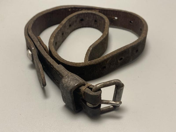 WWII German Army Zeltbahn Equipment Strap 1940 – Aachen Made, Black Leather