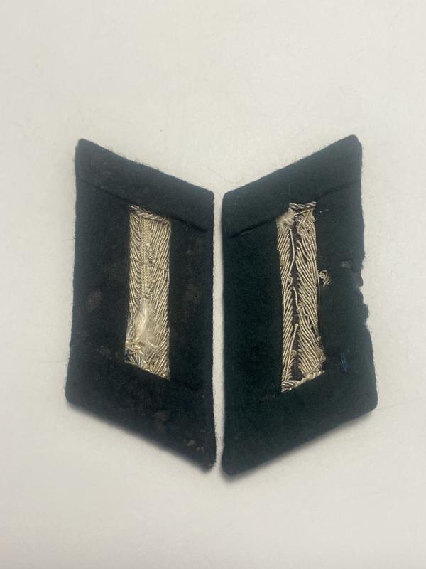 WWII German Army Infantry Officer Collar Tabs with Silver Litzen