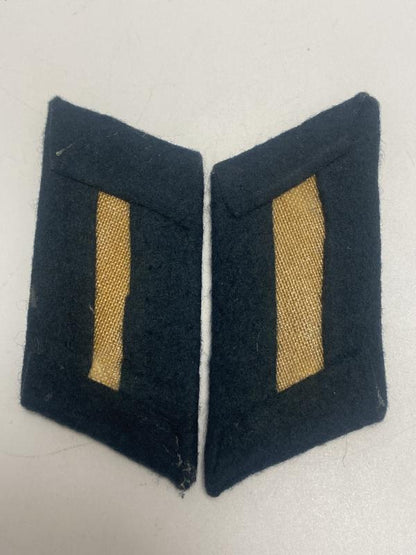 WWII German Army Transport Officer Collar Tabs – Blue Waffenfarbe (Mint Pair)
