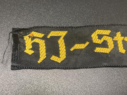 WWII Hitler Youth (HJ) Streifendienst Cuff Title – BeVo Woven, Uniform-Removed Example