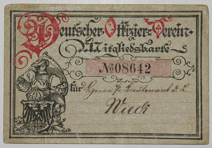 Imperial German ID & Membership Card Group to Otto Wieck (1884–1911) – Railway Pass, Officers’ Union & Water Transport Documents