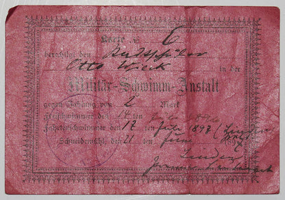 Imperial German ID & Membership Card Group to Otto Wieck (1884–1911) – Railway Pass, Officers’ Union & Water Transport Documents