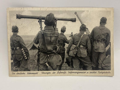 WWII Luftwaffe Flak Crew Rangefinder Training Postcard – Anti-Aircraft Units, Postally Used