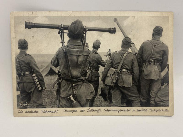 WWII Luftwaffe Flak Crew Rangefinder Training Postcard – Anti-Aircraft Units, Postally Used