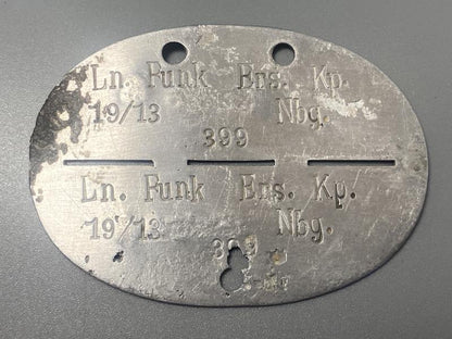 WWII German Luftwaffe ID Disc – Luftnachrichten Ersatz Kp. 19/13
