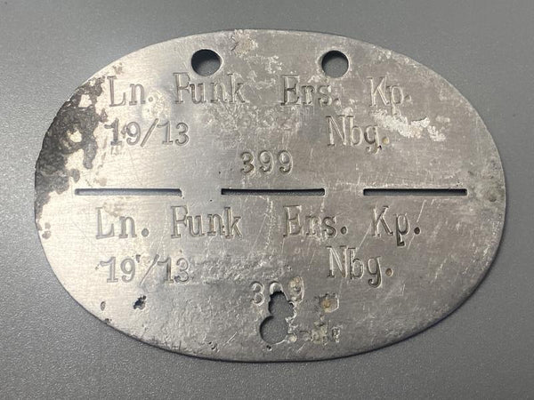 WWII German Luftwaffe ID Disc – Luftnachrichten Ersatz Kp. 19/13