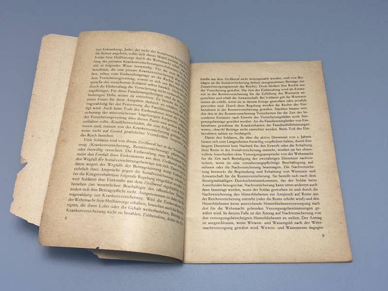 WWII Luftwaffe Welfare Booklet – “So wird für Dich und Deine Angehörigen gesorgt”